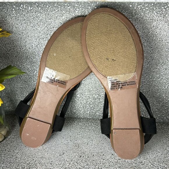 Sugar Black Boho Hippie Thong Sandals Shoes Size 8.5 - Picture 5 of 6